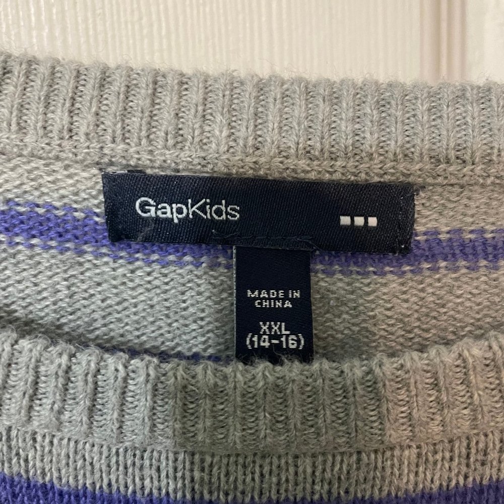 Girs GAP gray and purple sweater dress - Picture 3 of 4